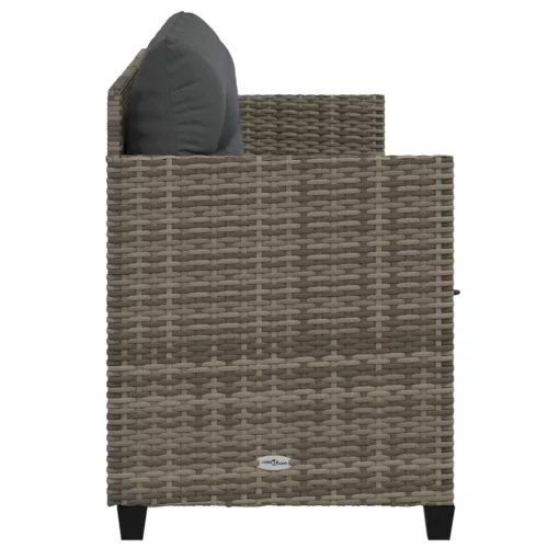  szürke polyrattan napozóágy párnával