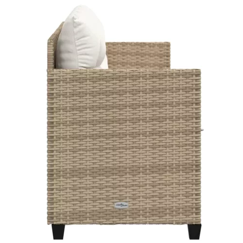  bézs polyrattan napozóágy párnával