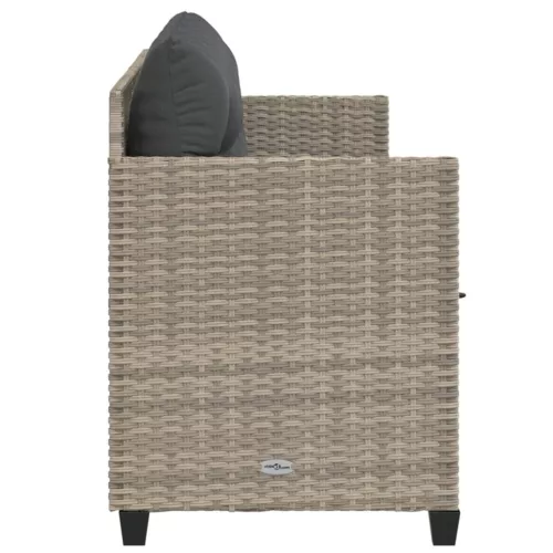  világosszürke polyrattan napozóágy párnával