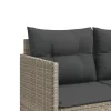  világosszürke polyrattan napozóágy párnával