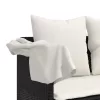  fekete polyrattan napozóágy párnával