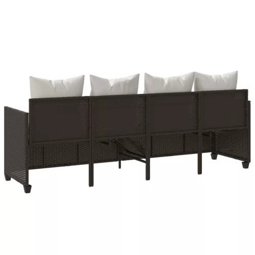  barna polyrattan napozóágy párnával