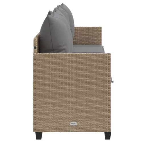  bézs polyrattan napozóágy párnával