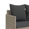  világosszürke polyrattan napozóágy párnával
