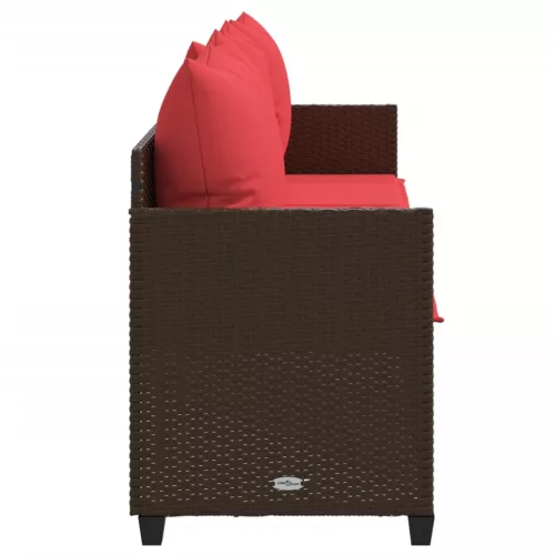  barna polyrattan napozóágy párnával