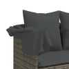  szürke polyrattan napozóágy tetővel és párnával