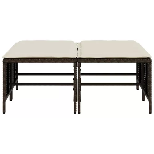  4 db barna polyrattan szék párnákkal