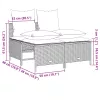  4 részes fekete polyrattan kerti ülőgarnitúra párnákkal