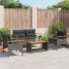  4 részes szürke polyrattan kerti ülőgarnitúra párnákkal