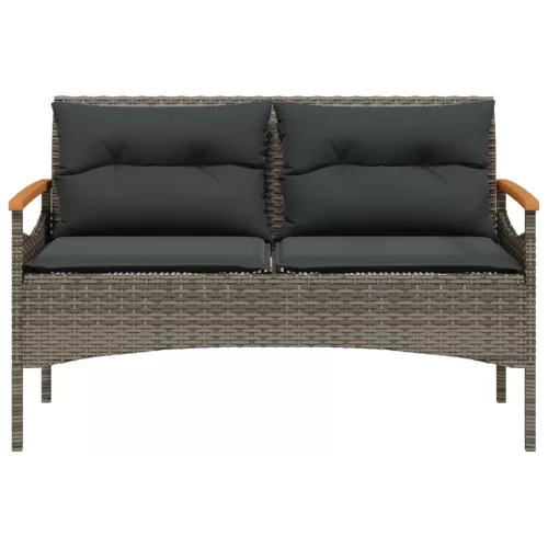 4 részes szürke polyrattan kerti ülőgarnitúra párnákkal