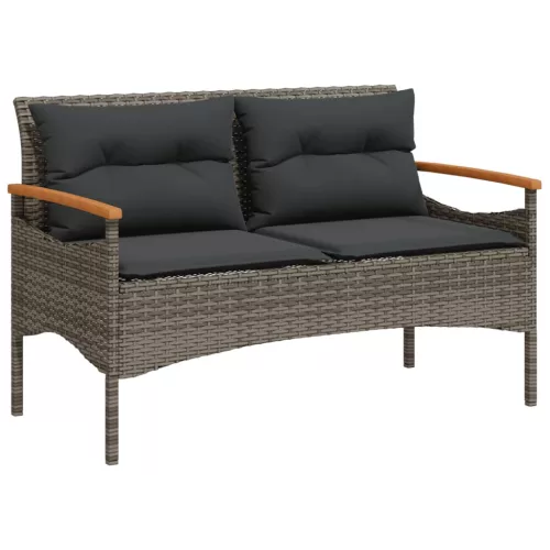  4 részes szürke polyrattan kerti ülőgarnitúra párnákkal