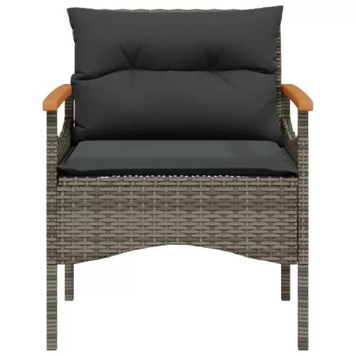  4 részes szürke polyrattan kerti ülőgarnitúra párnákkal