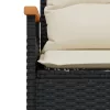  3 részes fekete polyrattan kerti ülőgarnitúra párnával