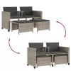  2 személyes szürke polyrattan kerti kanapé asztallal/székkel