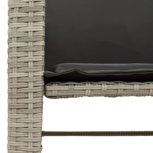  2 személyes szürke polyrattan kerti kanapé asztallal/székkel