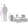  2 személyes szürke polyrattan kerti kanapé asztallal/székkel
