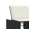  2 db fekete polyrattan moduláris napozóágy asztallal