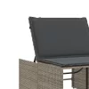  2 db szürke polyrattan napozóágy asztallal