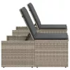  2 db világosszürke polyrattan napozóágy asztallal