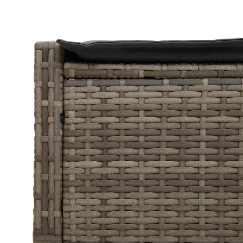  szürke polyrattan dupla napozóágy párnával