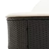  fekete polyrattan dupla napozóágy párnával