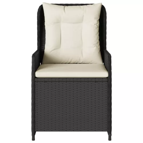  2 db fekete polyrattan dönthető kerti szék