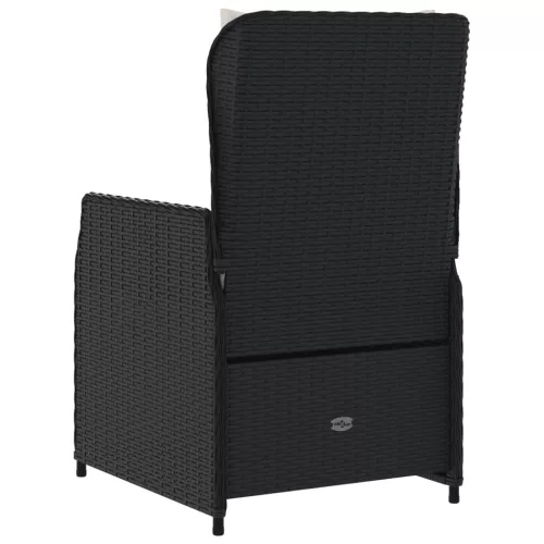  2 db fekete polyrattan dönthető kerti szék