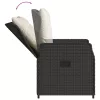  2 db fekete polyrattan dönthető kerti szék
