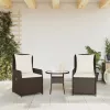  2 db barna polyrattan dönthető kerti szék