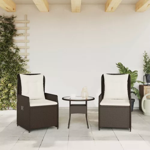  2 db barna polyrattan dönthető kerti szék