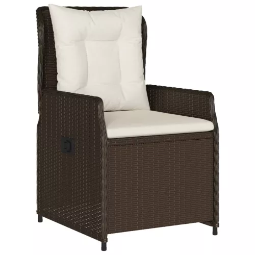  2 db barna polyrattan dönthető kerti szék