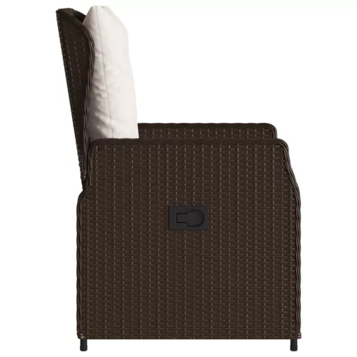  2 db barna polyrattan dönthető kerti szék