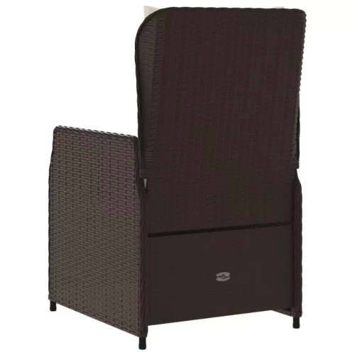  2 db barna polyrattan dönthető kerti szék