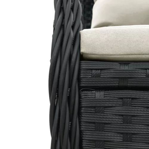  2 db fekete polyrattan dönthető kerti szék
