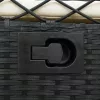  2 db fekete polyrattan dönthető kerti szék