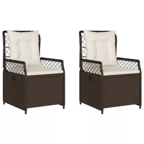  2 db barna polyrattan dönthető kerti szék
