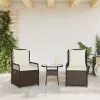  2 db barna polyrattan dönthető kerti szék