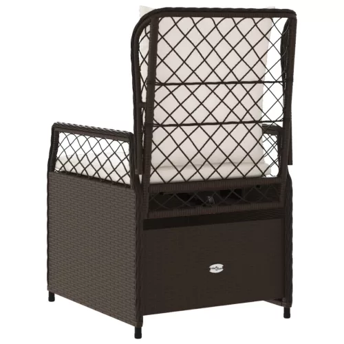  2 db barna polyrattan dönthető kerti szék