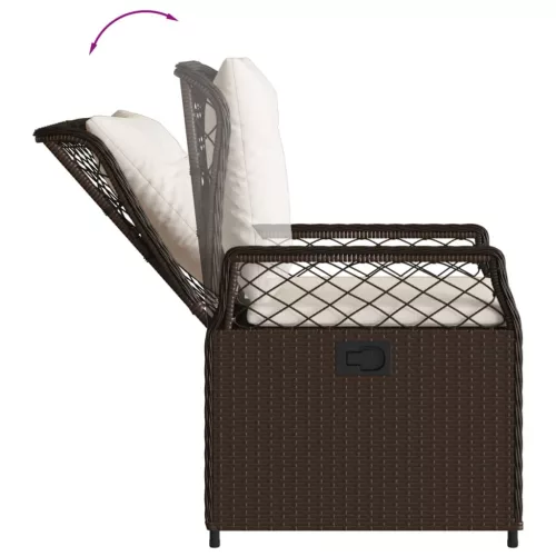  2 db barna polyrattan dönthető kerti szék