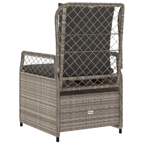  2 db világosszürke polyrattan dönthető kerti szék