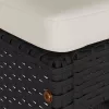  2 db fekete polyrattan kerti bárszék párnával
