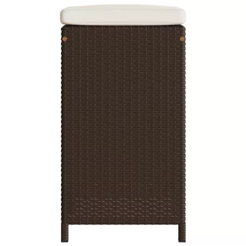  4 db barna polyrattan kerti bárszék párnával