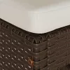  4 db barna polyrattan kerti bárszék párnával