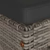  4 db szürke polyrattan kerti bárszék párnával