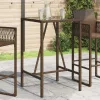  barna polyrattan kültéri bárasztal 70 x 70 x 110 cm