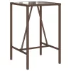  barna polyrattan kültéri bárasztal 70 x 70 x 110 cm