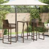  barna polyrattan kültéri bárasztal 70 x 70 x 110 cm