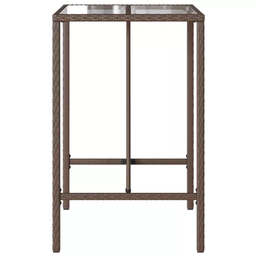 barna polyrattan kültéri bárasztal 70 x 70 x 110 cm