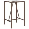  barna polyrattan kültéri bárasztal 70 x 70 x 110 cm
