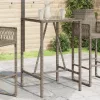  szürke polyrattan kültéri bárasztal 70 x 70 x 110 cm